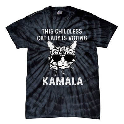 This Childless Cat Lady Is Voting Kamala 2024 Tie-Dye T-Shirt