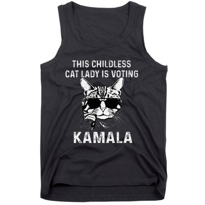 This Childless Cat Lady Is Voting Kamala 2024 Tank Top