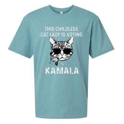 This Childless Cat Lady Is Voting Kamala 2024 Sueded Cloud Jersey T-Shirt