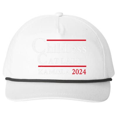 This Childless Cat Lady Is Voting Kamala Election 2024 Snapback Five-Panel Rope Hat