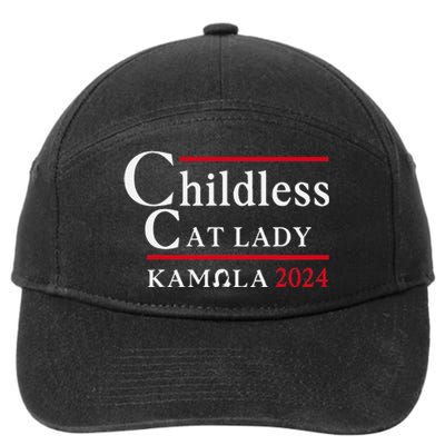 This Childless Cat Lady Is Voting Kamala Election 2024 7-Panel Snapback Hat