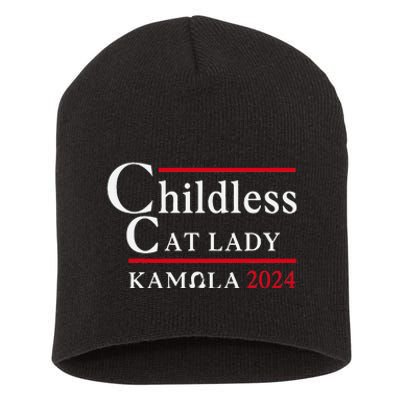 This Childless Cat Lady Is Voting Kamala Election 2024 Short Acrylic Beanie