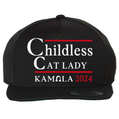 This Childless Cat Lady Is Voting Kamala Election 2024 Wool Snapback Cap