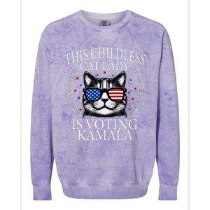 This Childless Cat Lady Is Voting Kamala Premium Colorblast Crewneck Sweatshirt