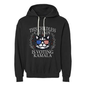 This Childless Cat Lady Is Voting Kamala Premium Garment-Dyed Fleece Hoodie