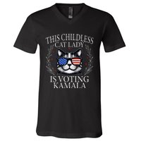 This Childless Cat Lady Is Voting Kamala Premium V-Neck T-Shirt