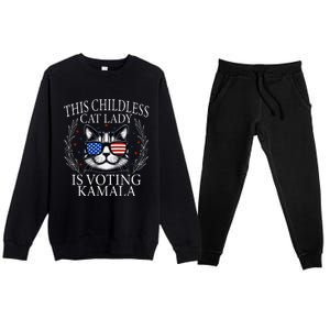 This Childless Cat Lady Is Voting Kamala Premium Premium Crewneck Sweatsuit Set