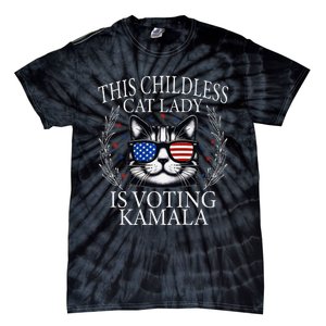 This Childless Cat Lady Is Voting Kamala Premium Tie-Dye T-Shirt