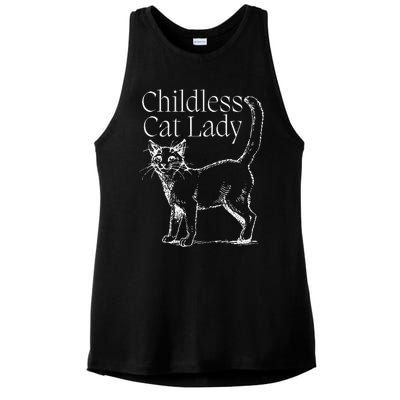 This Childless Cat Lady Ladies Is Voting Kamala Harris 2024 Ladies PosiCharge Tri-Blend Wicking Tank