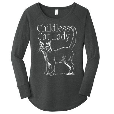 This Childless Cat Lady Ladies Is Voting Kamala Harris 2024 Women's Perfect Tri Tunic Long Sleeve Shirt