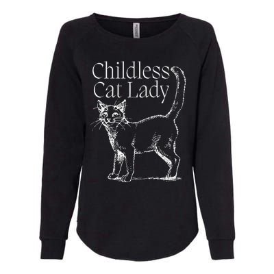 This Childless Cat Lady Ladies Is Voting Kamala Harris 2024 Womens California Wash Sweatshirt