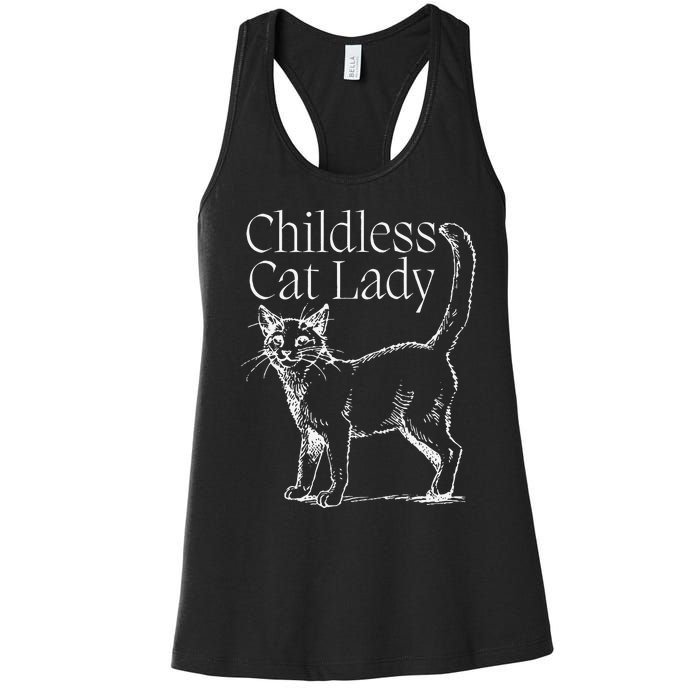 This Childless Cat Lady Ladies Is Voting Kamala Harris 2024 Women's Racerback Tank