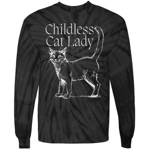 This Childless Cat Lady Ladies Is Voting Kamala Harris 2024 Tie-Dye Long Sleeve Shirt