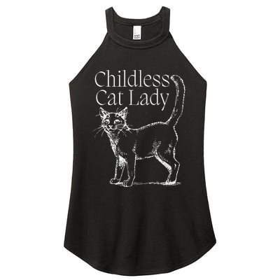 This Childless Cat Lady Ladies Is Voting Kamala Harris 2024 Women's Perfect Tri Rocker Tank