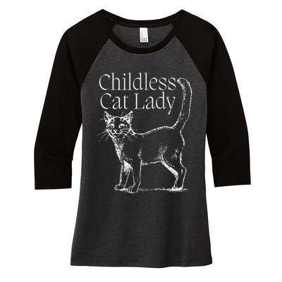 This Childless Cat Lady Ladies Is Voting Kamala Harris 2024 Women's Tri-Blend 3/4-Sleeve Raglan Shirt