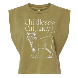 This Childless Cat Lady Ladies Is Voting Kamala Harris 2024 Garment-Dyed Women's Muscle Tee