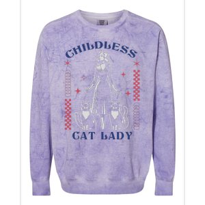 This Childless Cat Lady Ladies Is Voting Retro 2024 Usa Colorblast Crewneck Sweatshirt