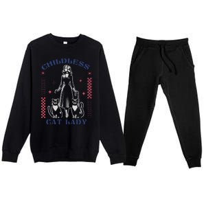 This Childless Cat Lady Ladies Is Voting Retro 2024 Usa Premium Crewneck Sweatsuit Set