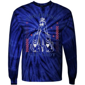 This Childless Cat Lady Ladies Is Voting Retro 2024 Usa Tie-Dye Long Sleeve Shirt