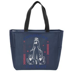 This Childless Cat Lady Ladies Is Voting Retro 2024 Usa Zip Tote Bag