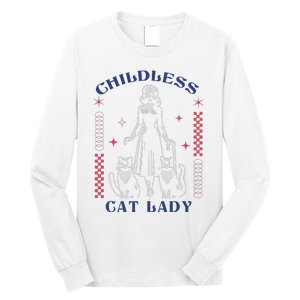 This Childless Cat Lady Ladies Is Voting Retro 2024 Usa Long Sleeve Shirt