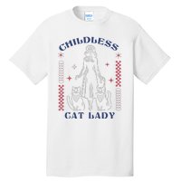 This Childless Cat Lady Ladies Is Voting Retro 2024 Usa Tall T-Shirt