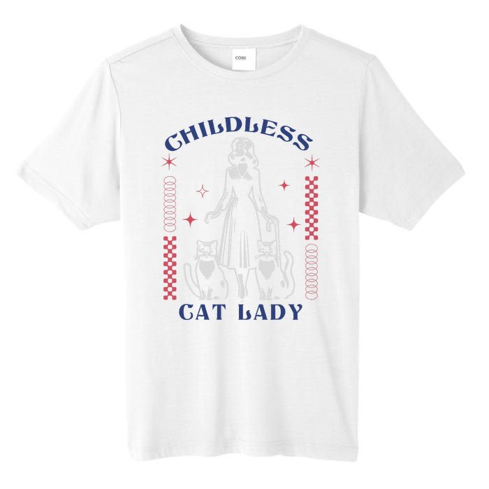 This Childless Cat Lady Ladies Is Voting Retro 2024 Usa Tall Fusion ChromaSoft Performance T-Shirt