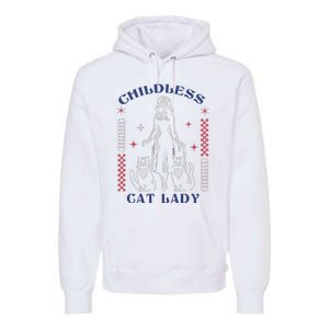 This Childless Cat Lady Ladies Is Voting Retro 2024 Usa Premium Hoodie