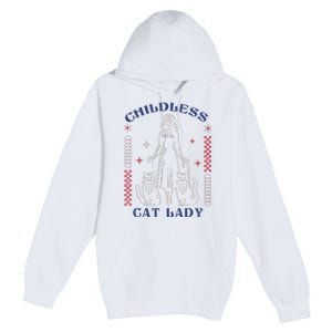 This Childless Cat Lady Ladies Is Voting Retro 2024 Usa Premium Pullover Hoodie