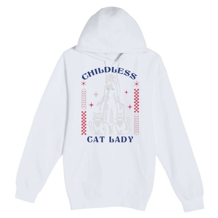 This Childless Cat Lady Ladies Is Voting Retro 2024 Usa Premium Pullover Hoodie