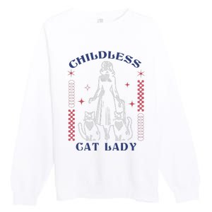 This Childless Cat Lady Ladies Is Voting Retro 2024 Usa Premium Crewneck Sweatshirt