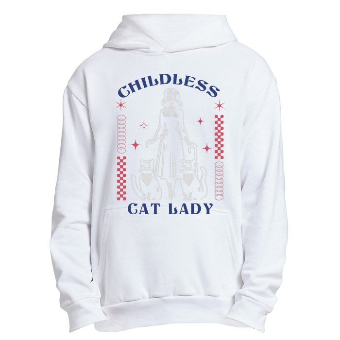 This Childless Cat Lady Ladies Is Voting Retro 2024 Usa Urban Pullover Hoodie