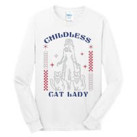 This Childless Cat Lady Ladies Is Voting Retro 2024 Usa Tall Long Sleeve T-Shirt