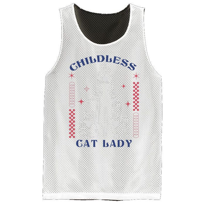 This Childless Cat Lady Ladies Is Voting Retro 2024 Usa Mesh Reversible Basketball Jersey Tank