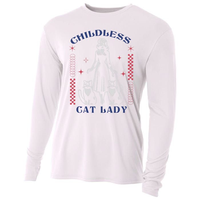 This Childless Cat Lady Ladies Is Voting Retro 2024 Usa Cooling Performance Long Sleeve Crew