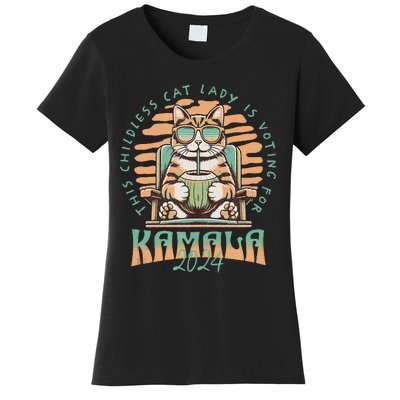 This Childless Cat Lady Is Voting Kamala Harris 2024 Women's T-Shirt