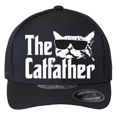 The Catfather Cat Daddy Funny Gif Flexfit Unipanel Trucker Cap