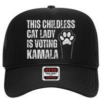 This Childless Cat Lady Is Voting Kamala High Crown Mesh Back Trucker Hat