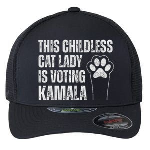 This Childless Cat Lady Is Voting Kamala Flexfit Unipanel Trucker Cap