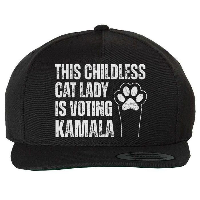 This Childless Cat Lady Is Voting Kamala Wool Snapback Cap