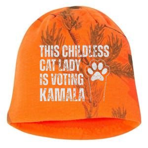 This Childless Cat Lady Is Voting Kamala Kati - Camo Knit Beanie