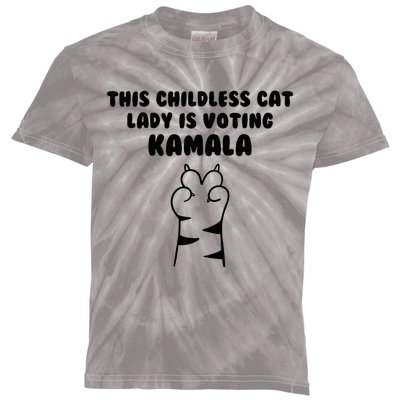 This Childless Cat Lady Is Voting Kamala Kids Tie-Dye T-Shirt