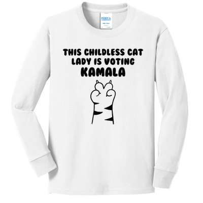 This Childless Cat Lady Is Voting Kamala Kids Long Sleeve Shirt