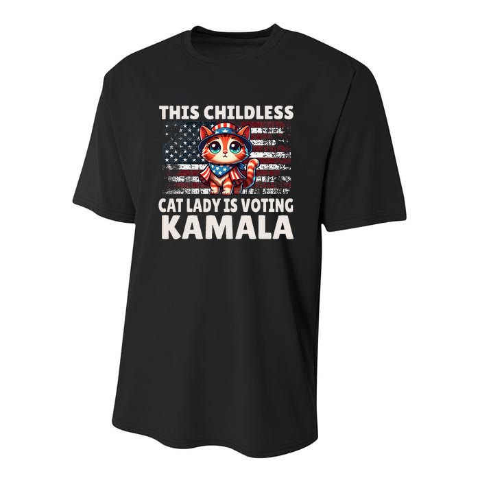 This Childless Cat Lady Is Voting Kamala Youth Performance Sprint T-Shirt