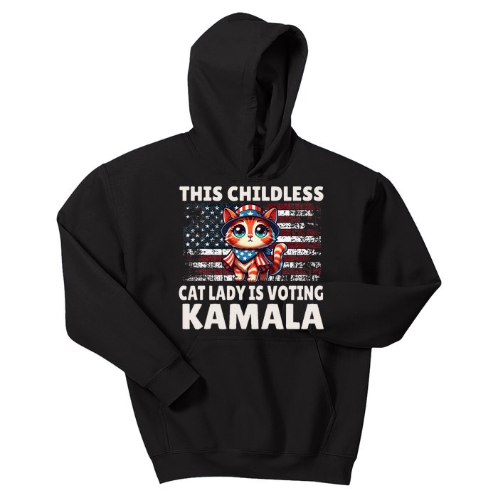 This Childless Cat Lady Is Voting Kamala Kids Hoodie