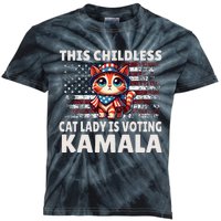 This Childless Cat Lady Is Voting Kamala Kids Tie-Dye T-Shirt