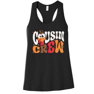 Thanksgiving Cousin Crew Turkey Team Squad Matching Women's Racerback Tank