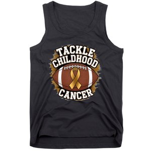 Tackle Childhood Cancer Gold Ribbon Childs Cancer Awareness Tank Top