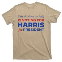 This Childless Cat Lady Is Voting Harris For President 2024 T-Shirt