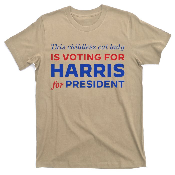 This Childless Cat Lady Is Voting Harris For President 2024 T-Shirt